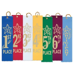 2" X 8" Stock Square Top Star Award Ribbon