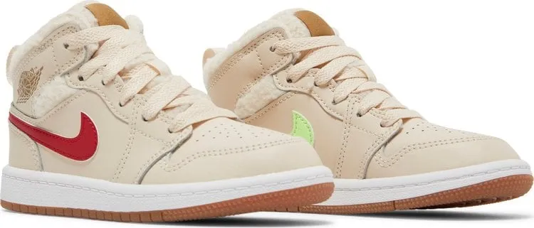 Air Jordan 1 Mid Utility PS Fleece Sneakers, Beige