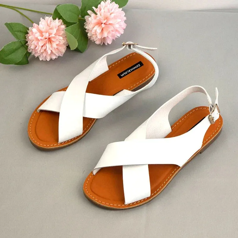 AMOZAE- - Fashionable Leather Sandals Summer Design for Women