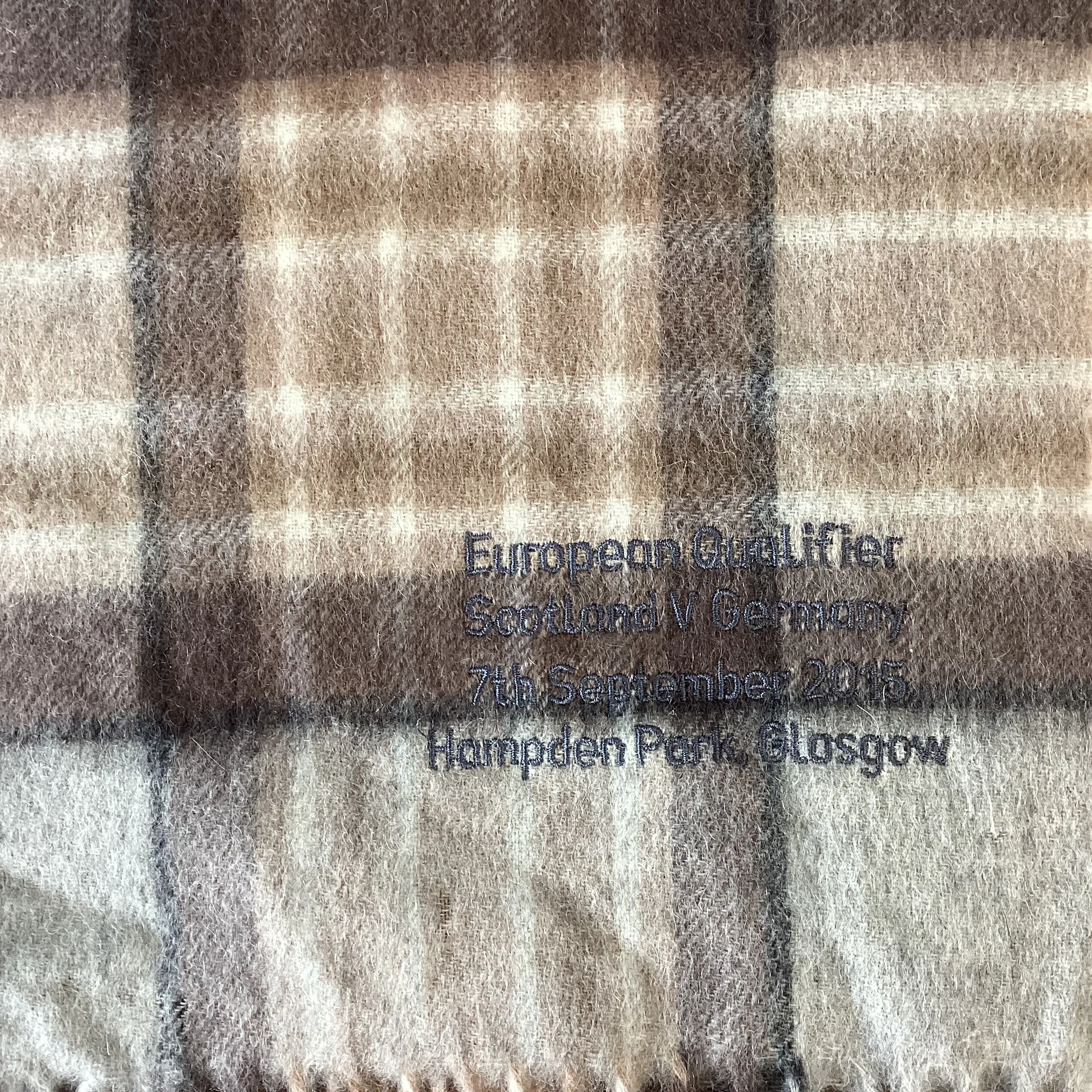 Ballantrae Scotland V Germany European Qualifier Brown Tartan 100% Lambswool Scarf