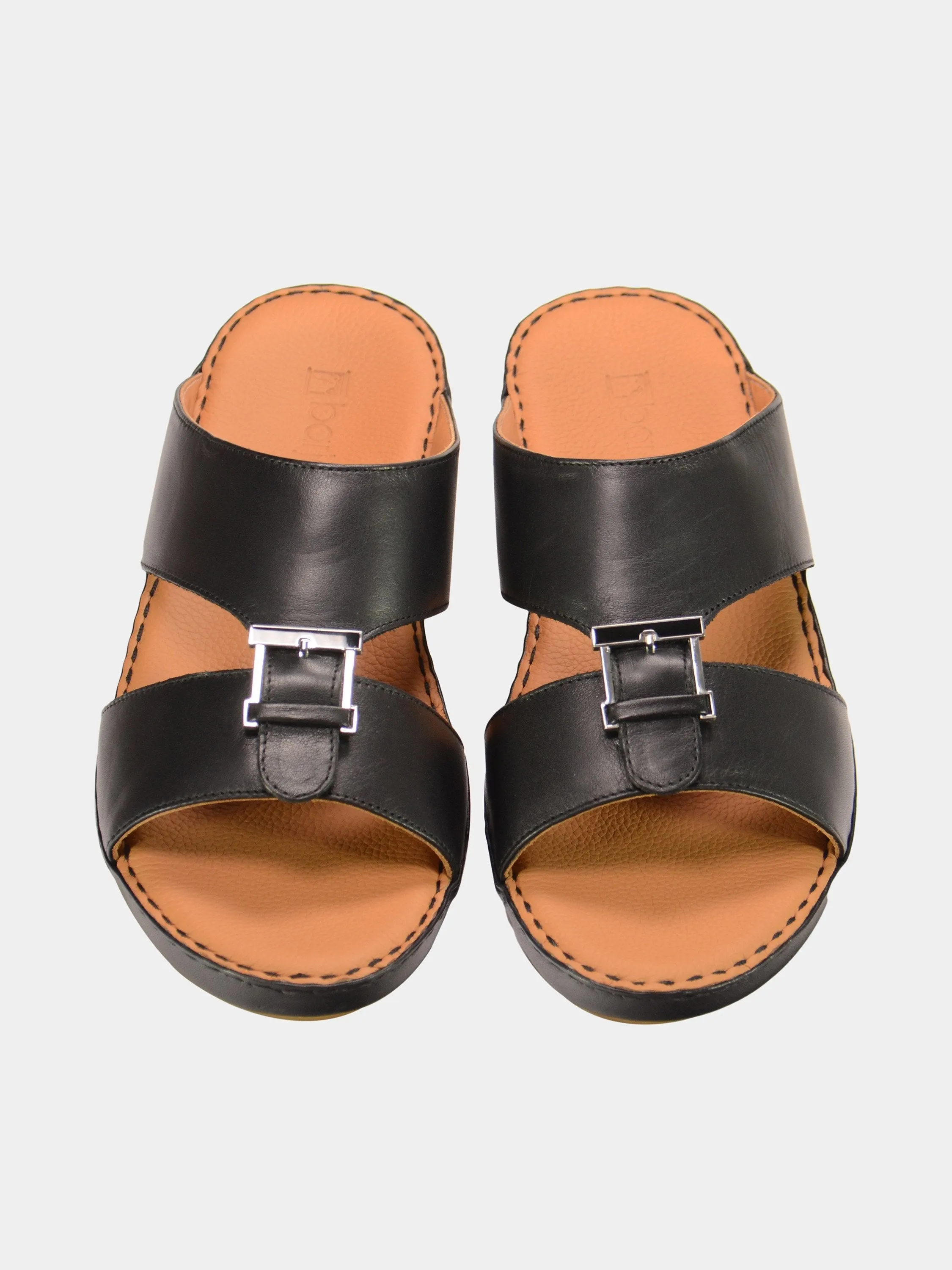 Barjeel Uno 001922 Stitch Detail Arabic Leather Sandals