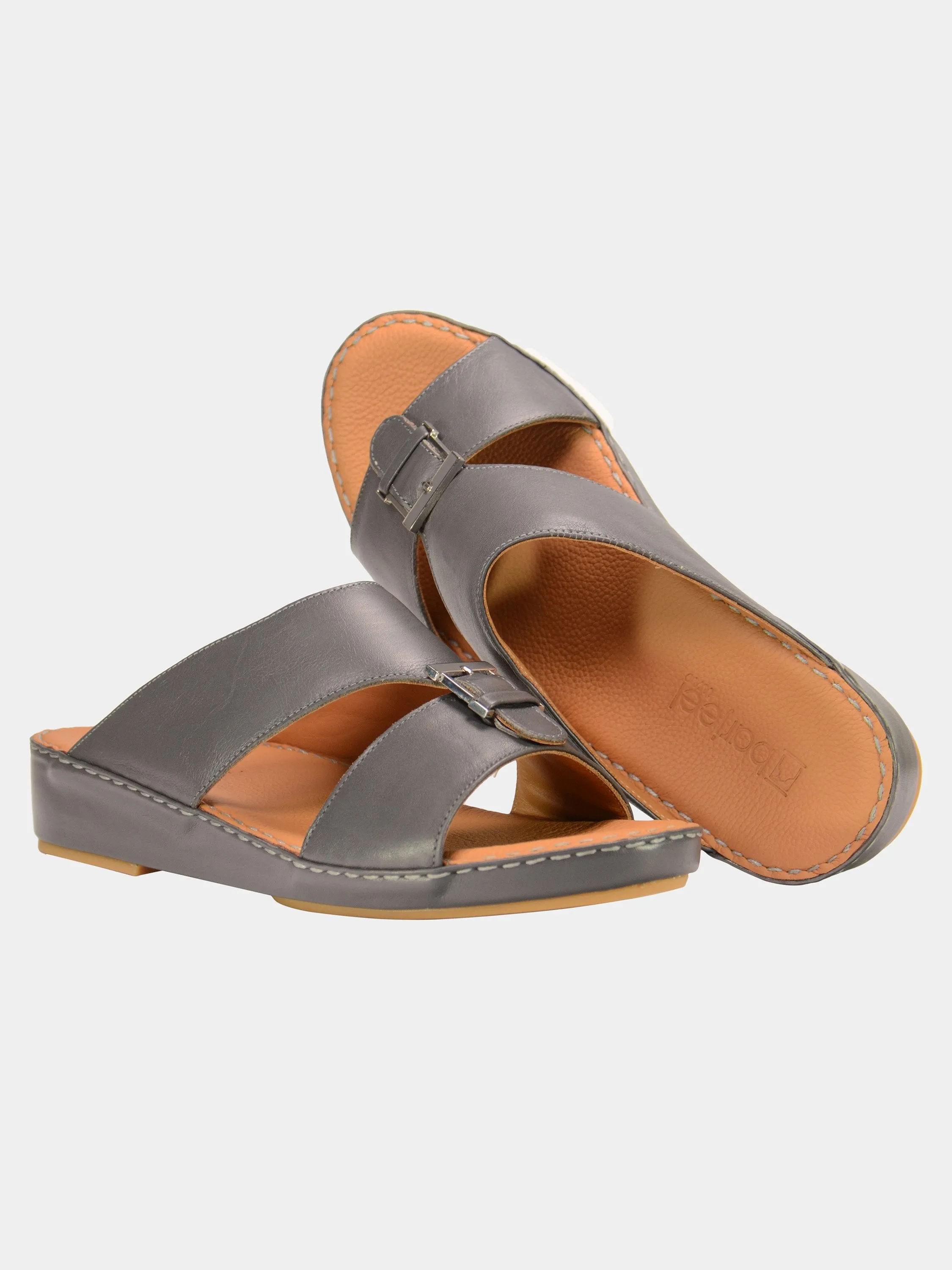 Barjeel Uno 001922 Stitch Detail Arabic Leather Sandals