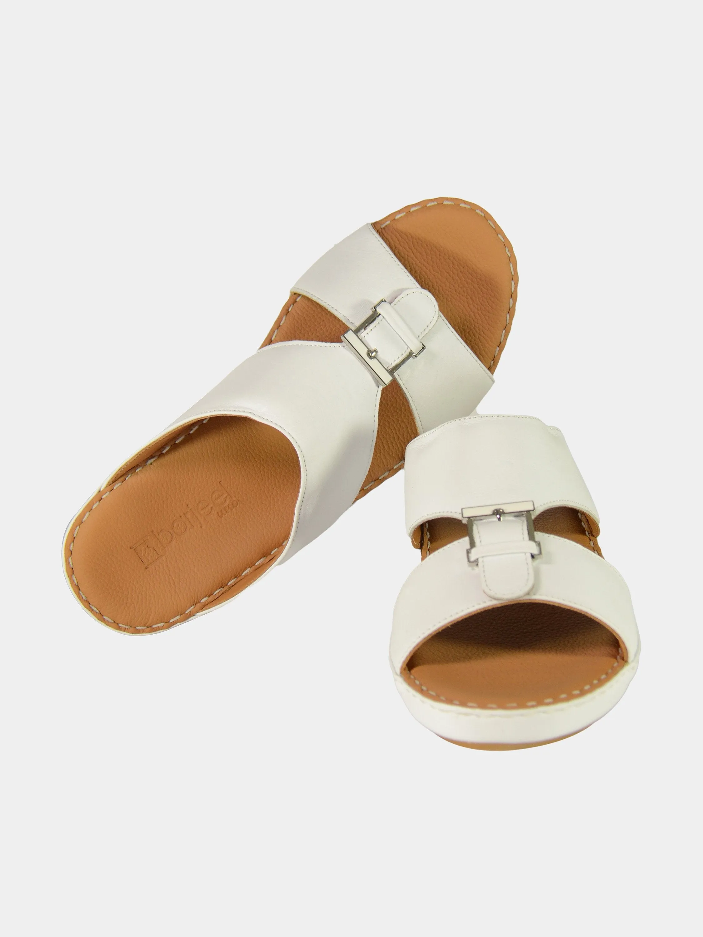 Barjeel Uno 001922 Stitch Detail Arabic Leather Sandals