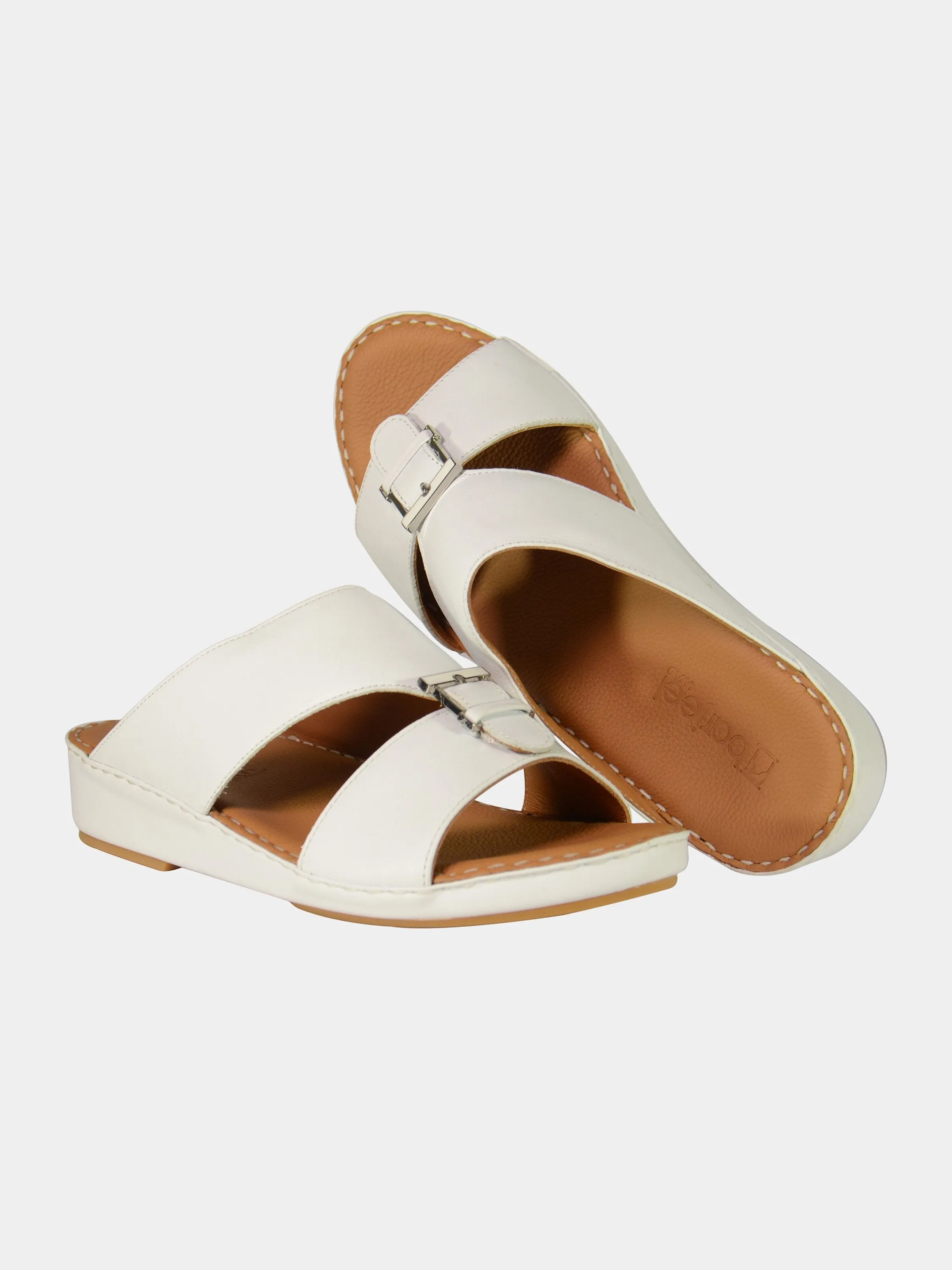 Barjeel Uno 001922 Stitch Detail Arabic Leather Sandals