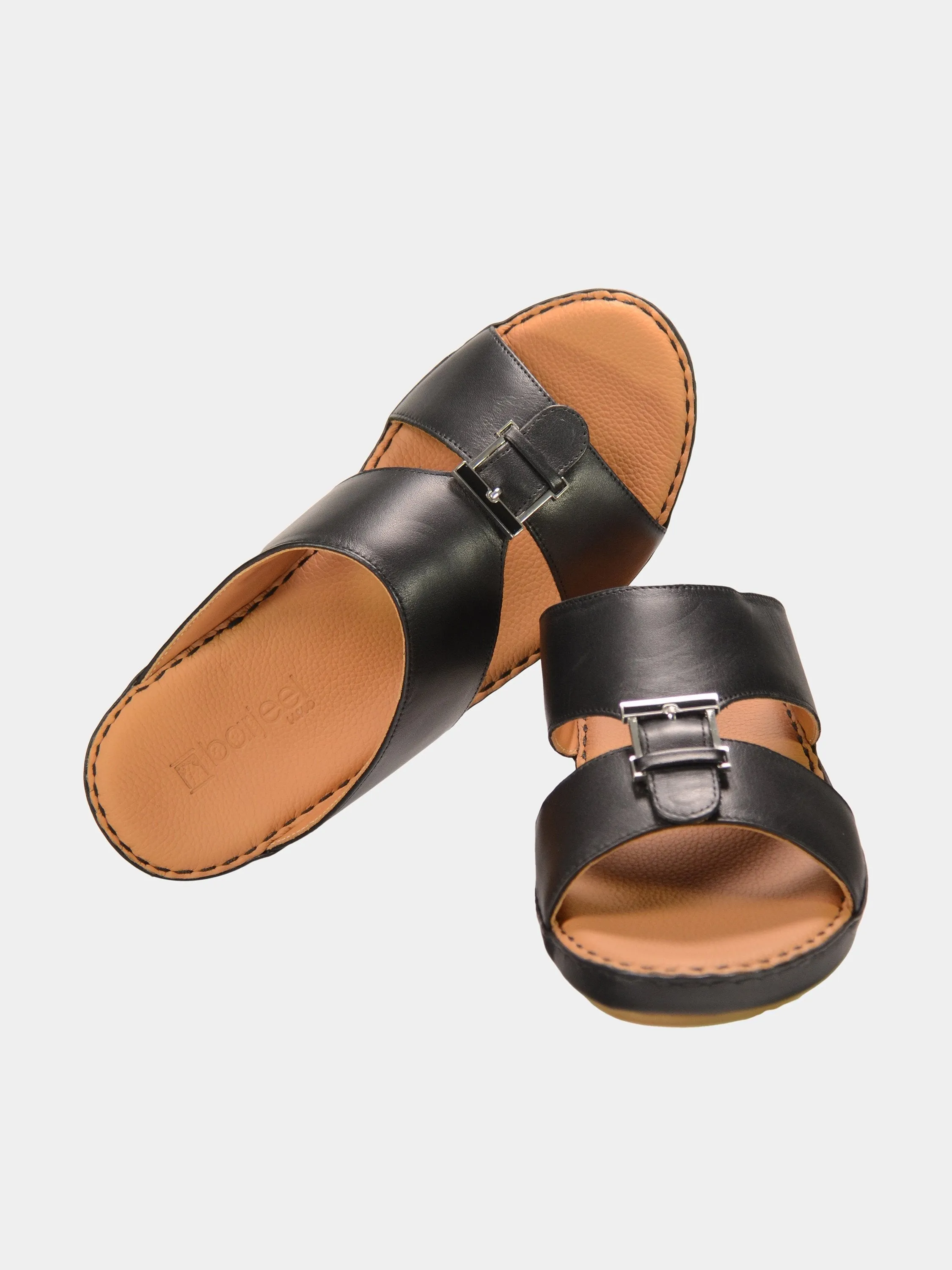 Barjeel Uno 001922 Stitch Detail Arabic Leather Sandals