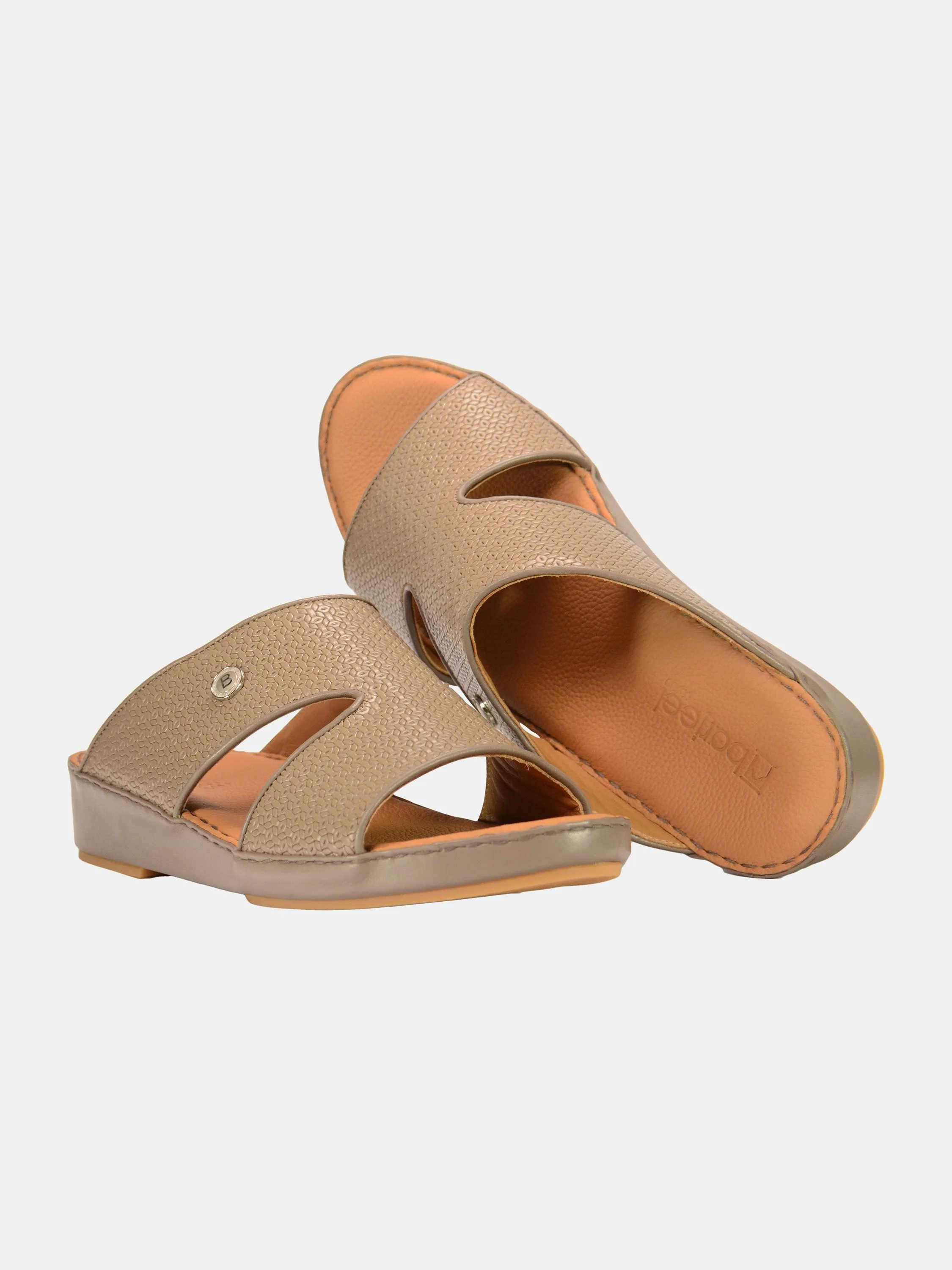 Barjeel Uno 001927 Textured Pattern Arabic Leather Sandals