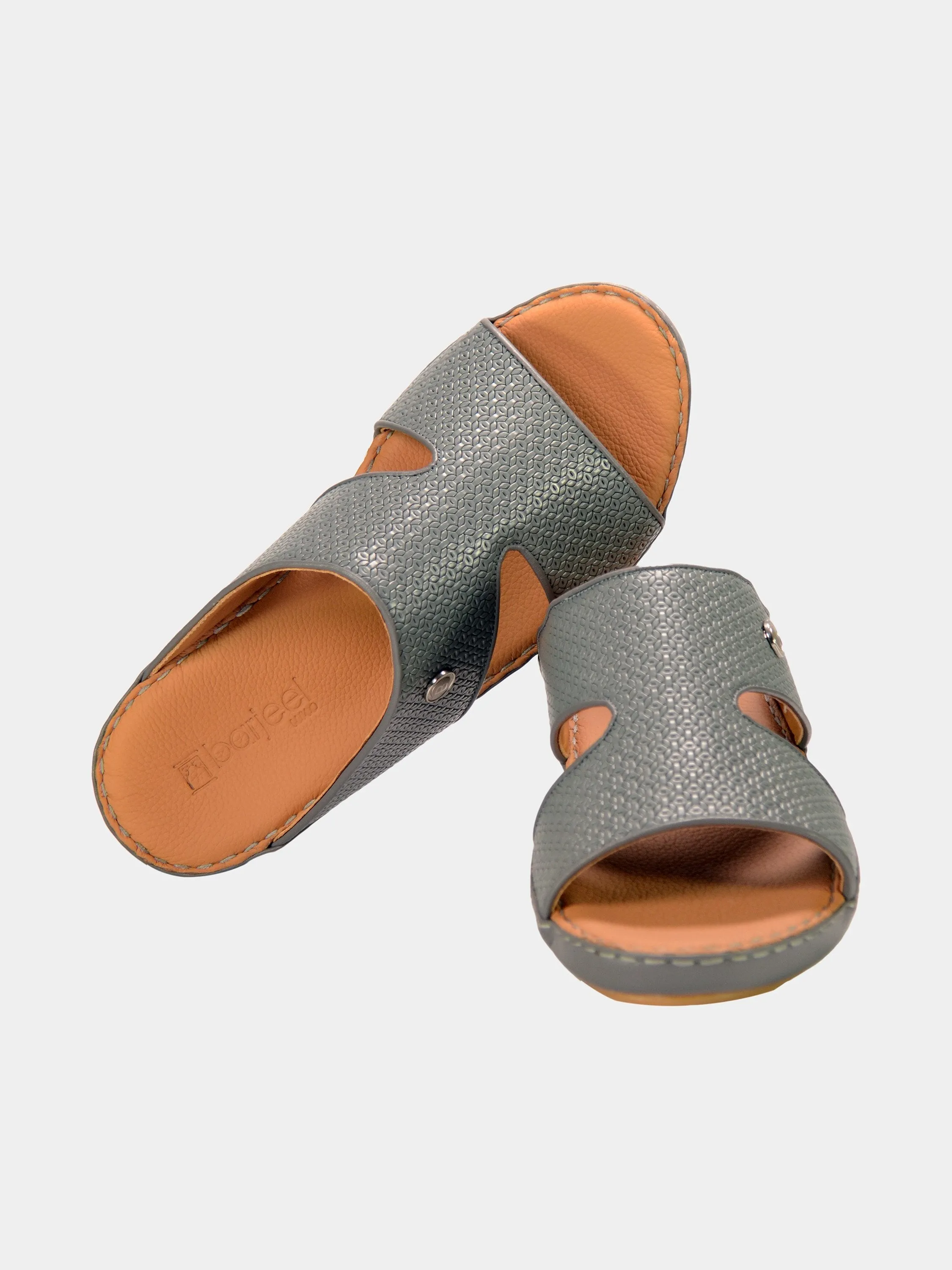 Barjeel Uno 001927 Textured Pattern Arabic Leather Sandals