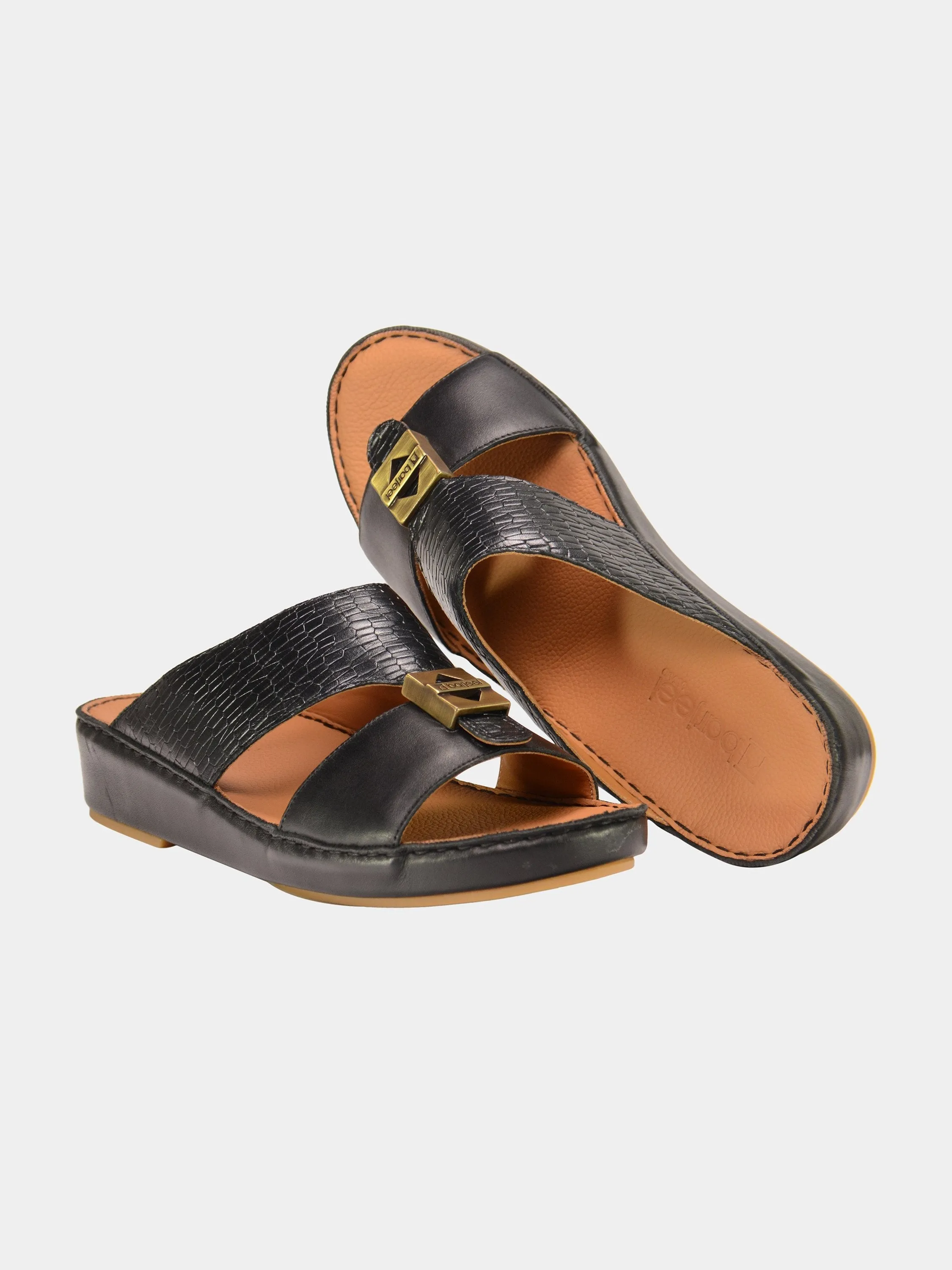 Barjeel Uno 001930 Croc Effect Arabic Leather Sandals