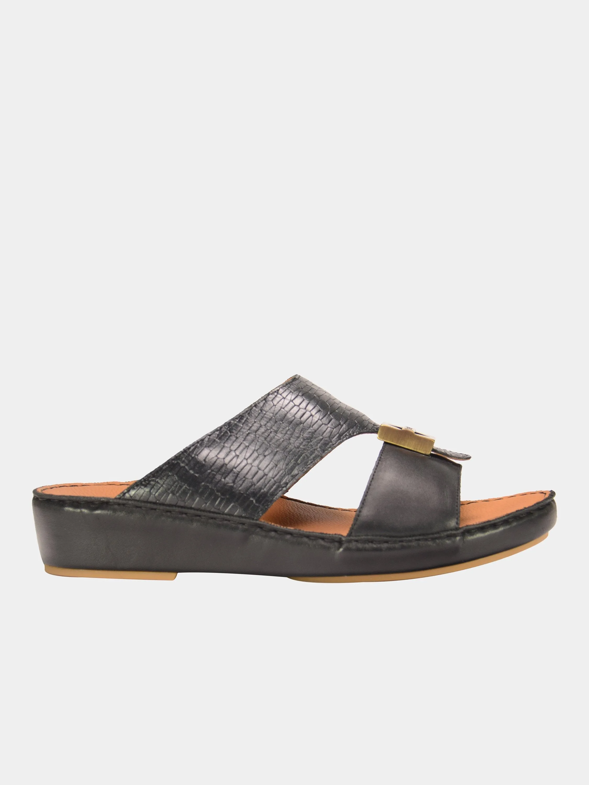 Barjeel Uno 001930 Croc Effect Arabic Leather Sandals