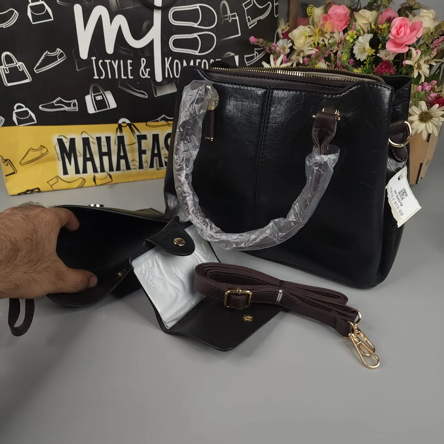 Black Handbag with Top Handle