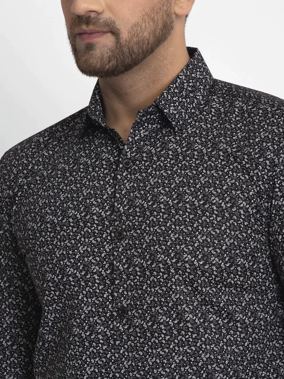 Black Printed Formal Shirt