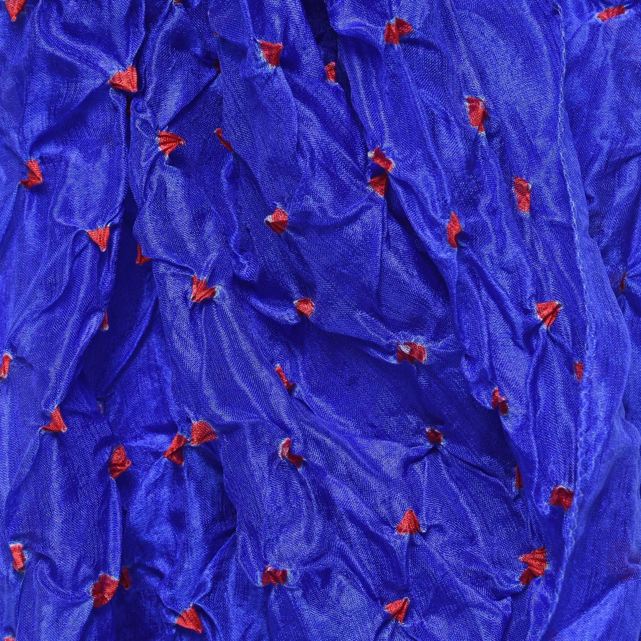 Blue Bandhani Silk Scarf from Rajasthan