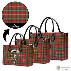 Boyd Tartan Luxury Leather Handbags with Family Crest