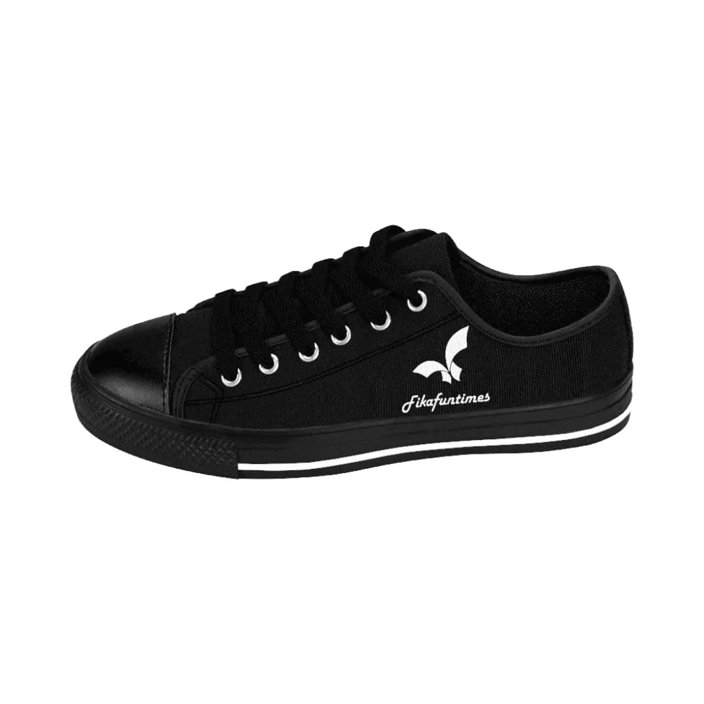 Breathable Lace-Up Black Canvas Fikafuntimes Skate Shoes