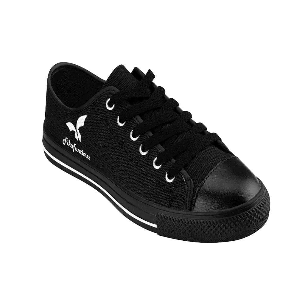 Breathable Lace-Up Black Canvas Fikafuntimes Skate Shoes