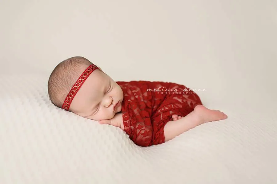 Brick Red Stretch Lace Wrap