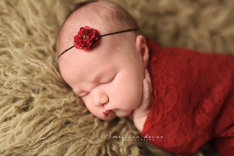 Brick Red Stretch Lace Wrap