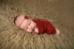 Brick Red Stretch Lace Wrap