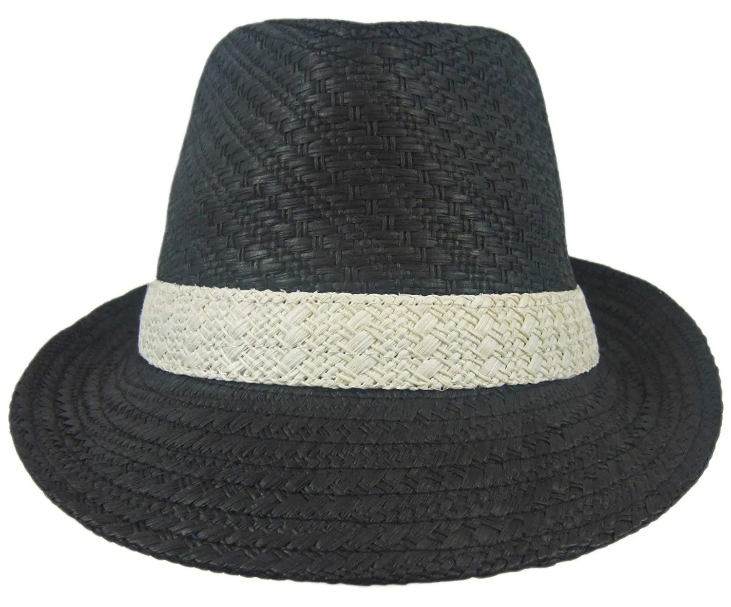 Dobbs Mini Black Straw Hat Fedora Size S/M