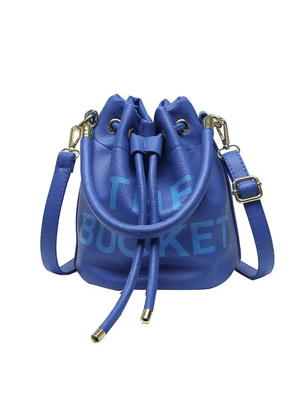 Drawstring Letter Print Crossbody Bags Handbags