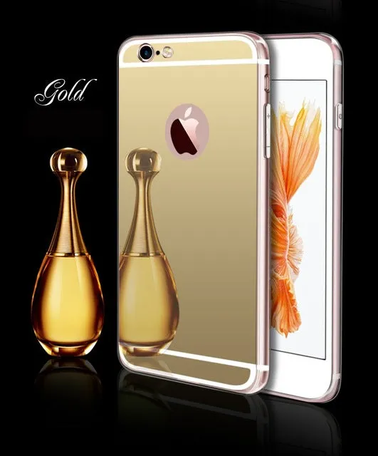 Esamday Luxury Mirror Electroplating Soft Clear Tpu Cases For iPhone 6 6s 5 5s SE 6Plus 6sPlus 7 7Plus Cover Protective cases