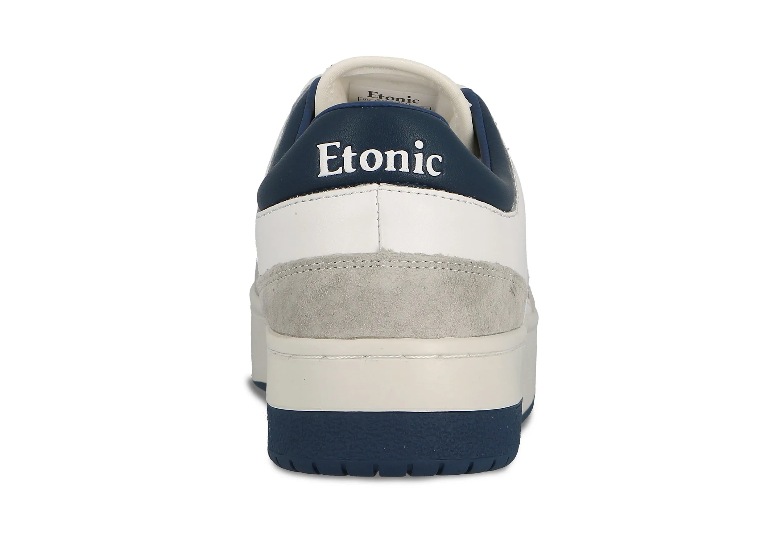 Etonic B509 sneakers in white leather, light grey suede, navy blue details and off white outsole.