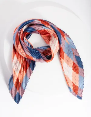 Geometric Blush Pleated Fabric Bandana Hair Scarf