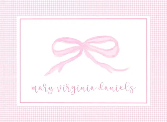 Gingham Bow Luggage Tag