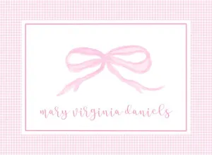 Gingham Bow Luggage Tag