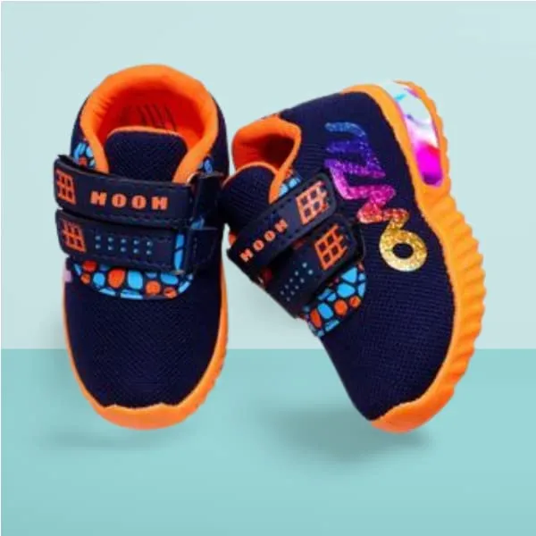 HOOH-Now comfort in Fashion Boy's, Girl's Latest Fashion LED Light Sneakers Sports Shoes (Saffron, 3_Years)