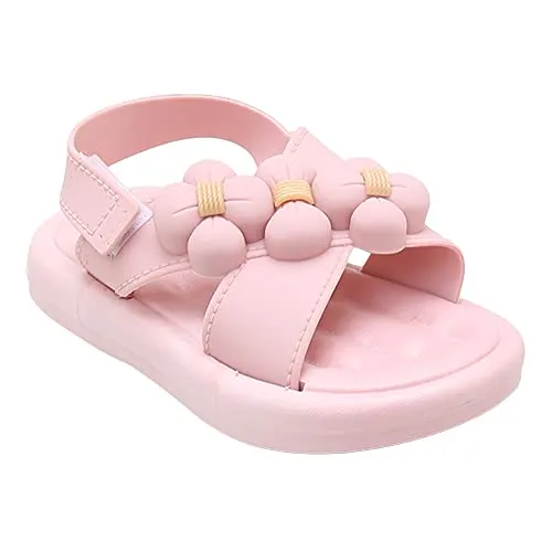 Hopscotch Boys and Girls PVC Plastic Floral Applique Sandals in Pink Color, UK:10 (TB4-4056466)