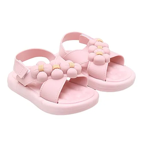 Hopscotch Boys and Girls PVC Plastic Floral Applique Sandals in Pink Color, UK:10 (TB4-4056466)