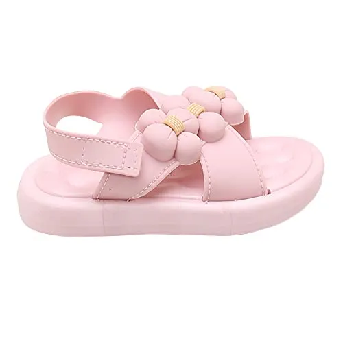 Hopscotch Boys and Girls PVC Plastic Floral Applique Sandals in Pink Color, UK:10 (TB4-4056466)