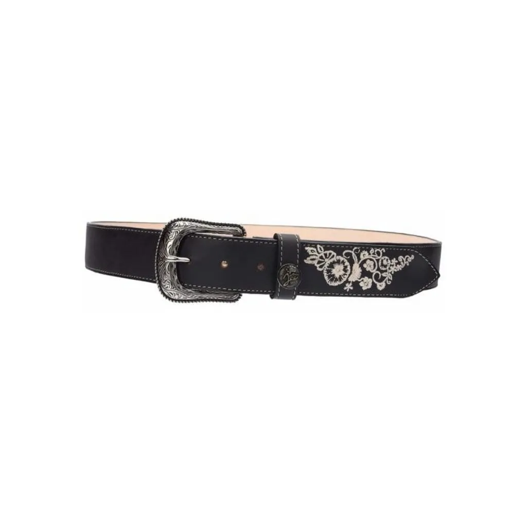 JB15-01 Black Flowers Belt for Woman