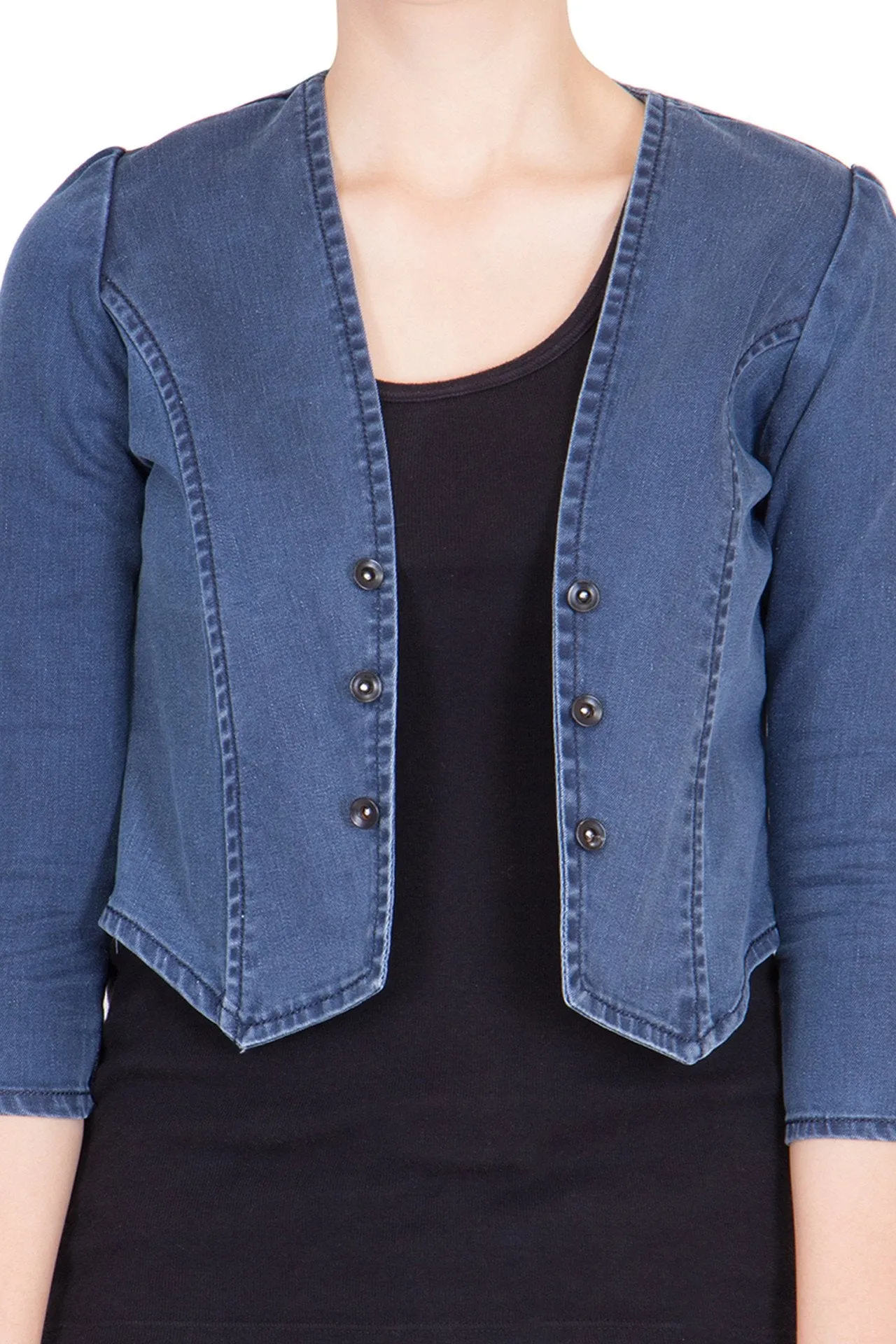 Kopyneko Women's Denim Blue Shrugs