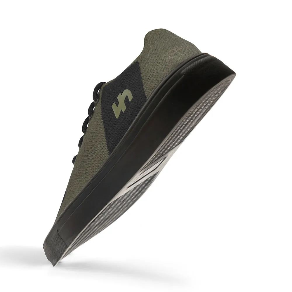 Linen Sneakers | Olive-Black | Men