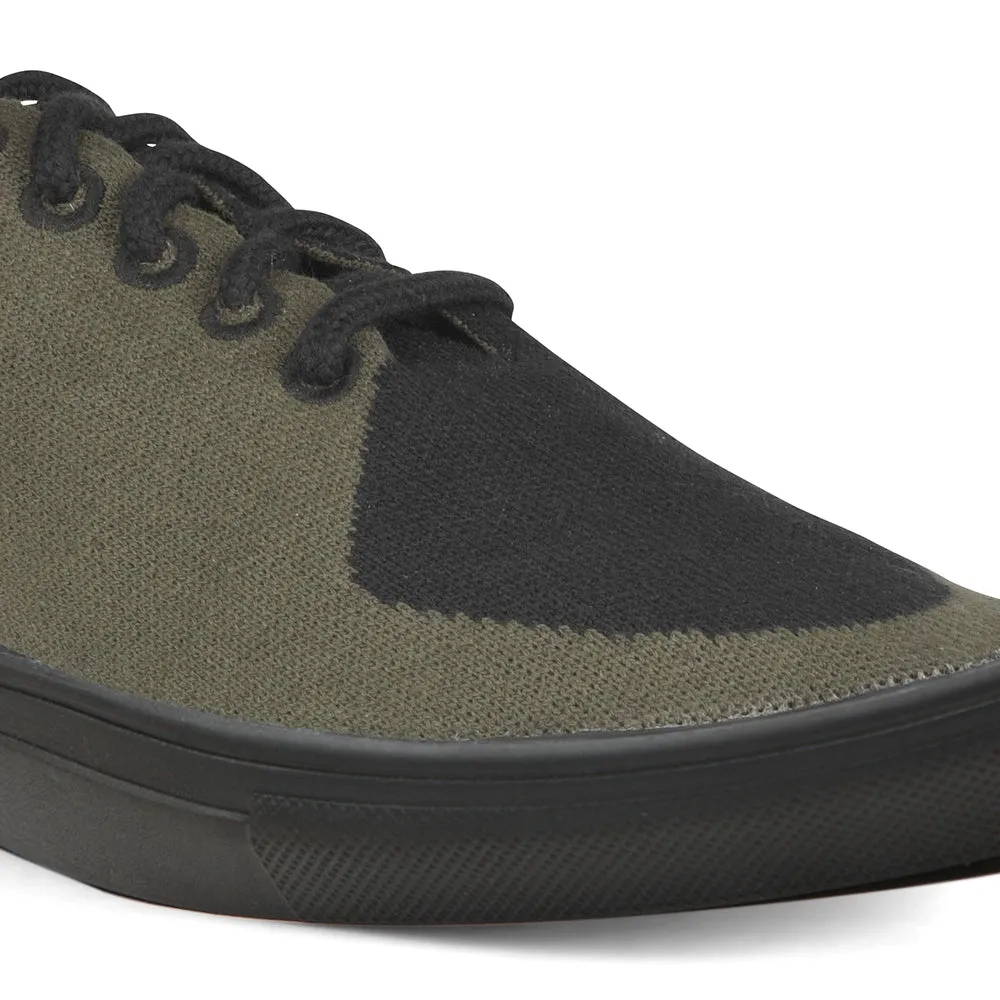 Linen Sneakers | Olive-Black | Men