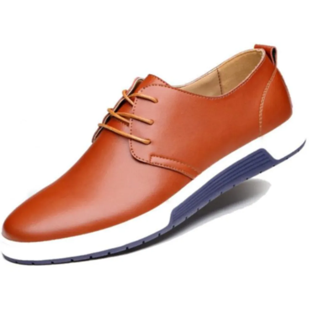 Mens Casual Daily Lace up Leather Shoes