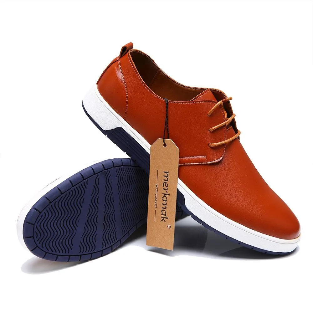 Mens Casual Daily Lace up Leather Shoes