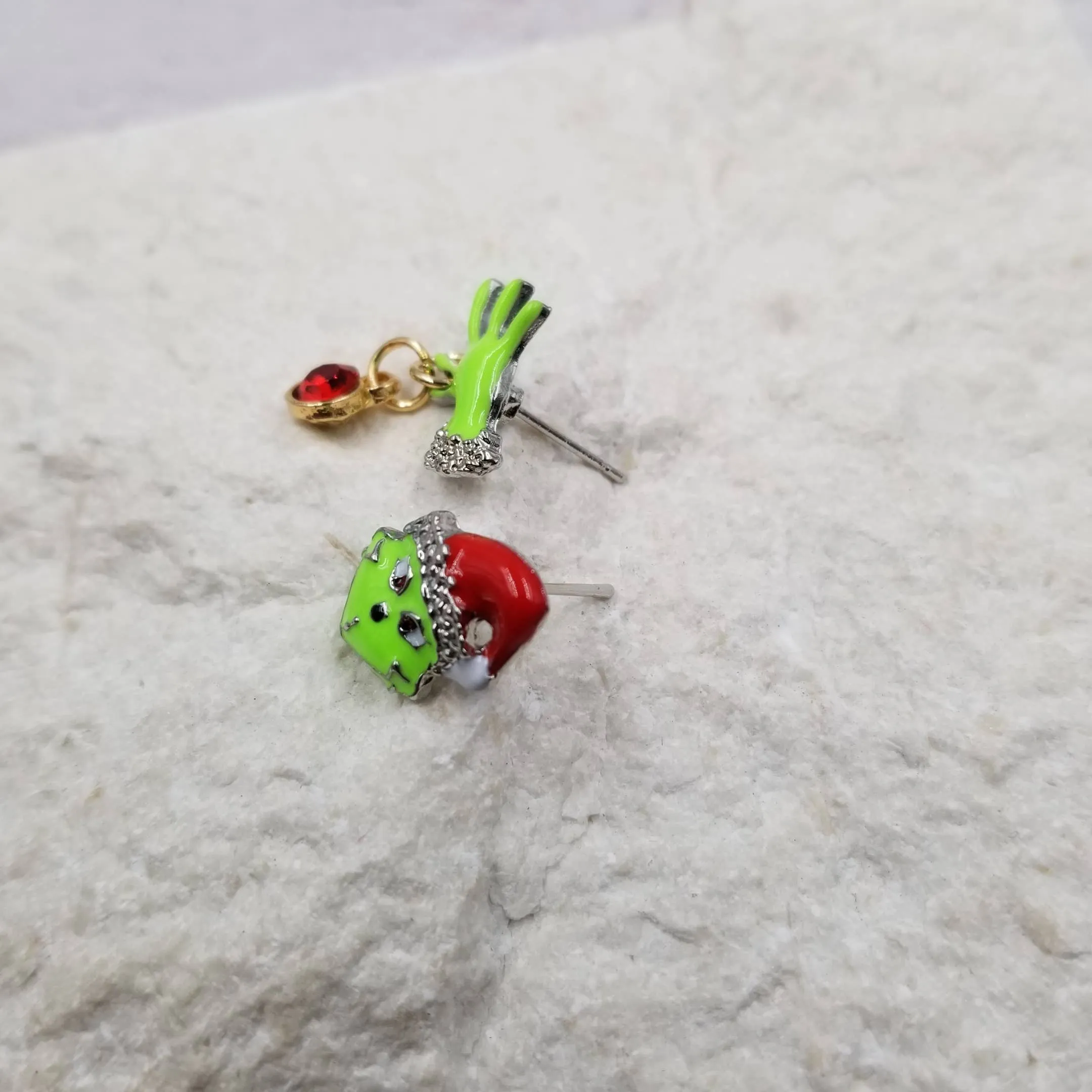 Mini Grinch Christmas Stud