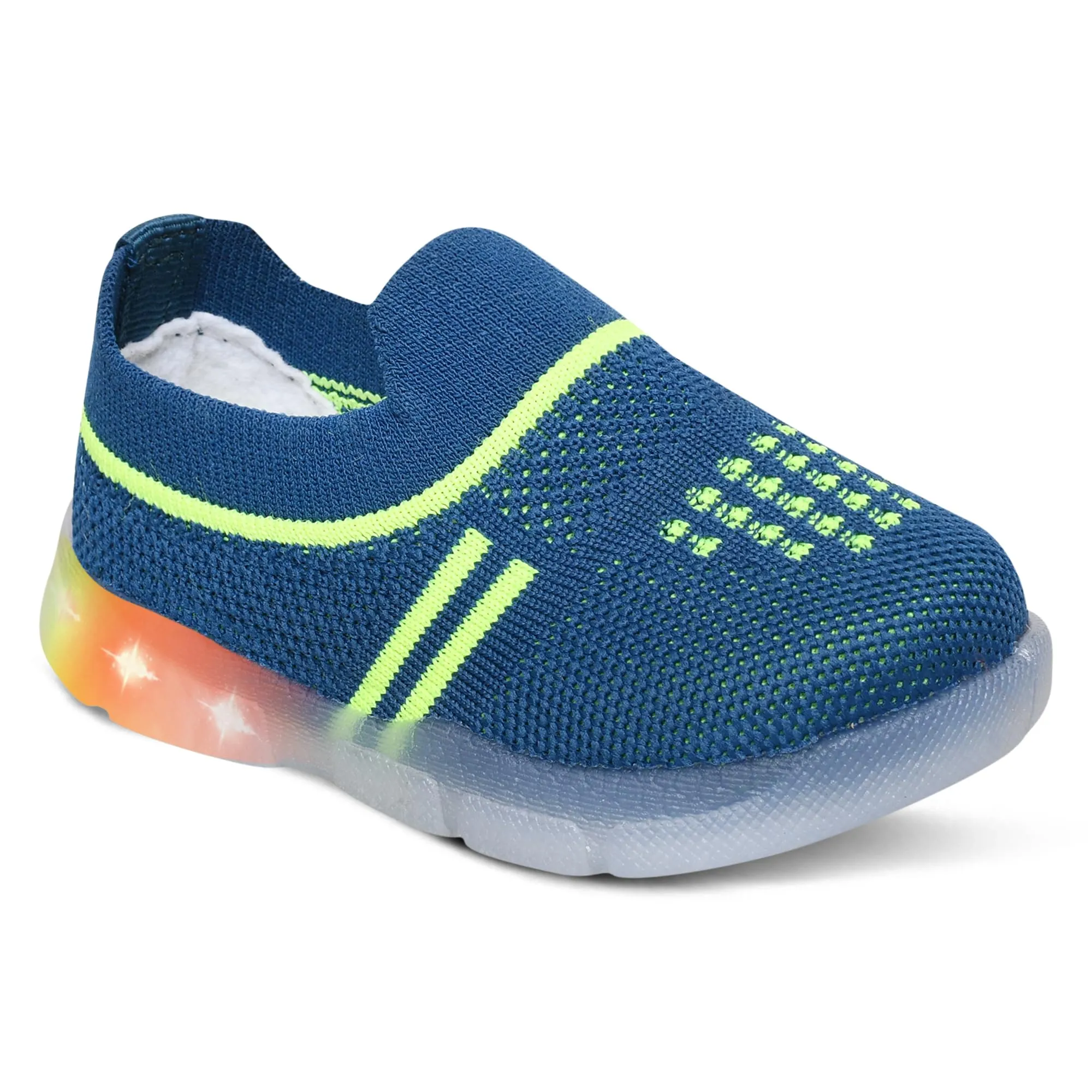 MiniToes Rider 01 | Kids LED Light Shoes for Boys and Girls | Teel Blue | 21-24 Months