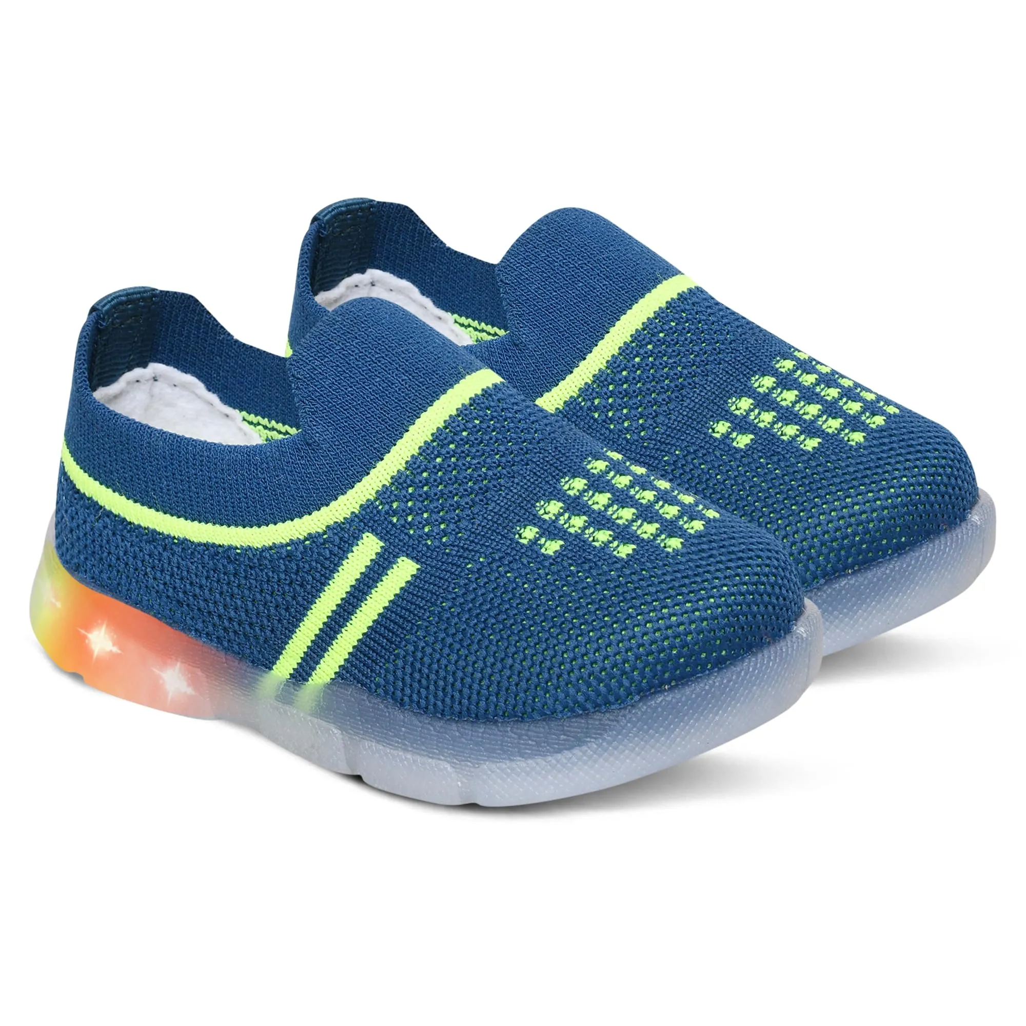 MiniToes Rider 01 | Kids LED Light Shoes for Boys and Girls | Teel Blue | 21-24 Months