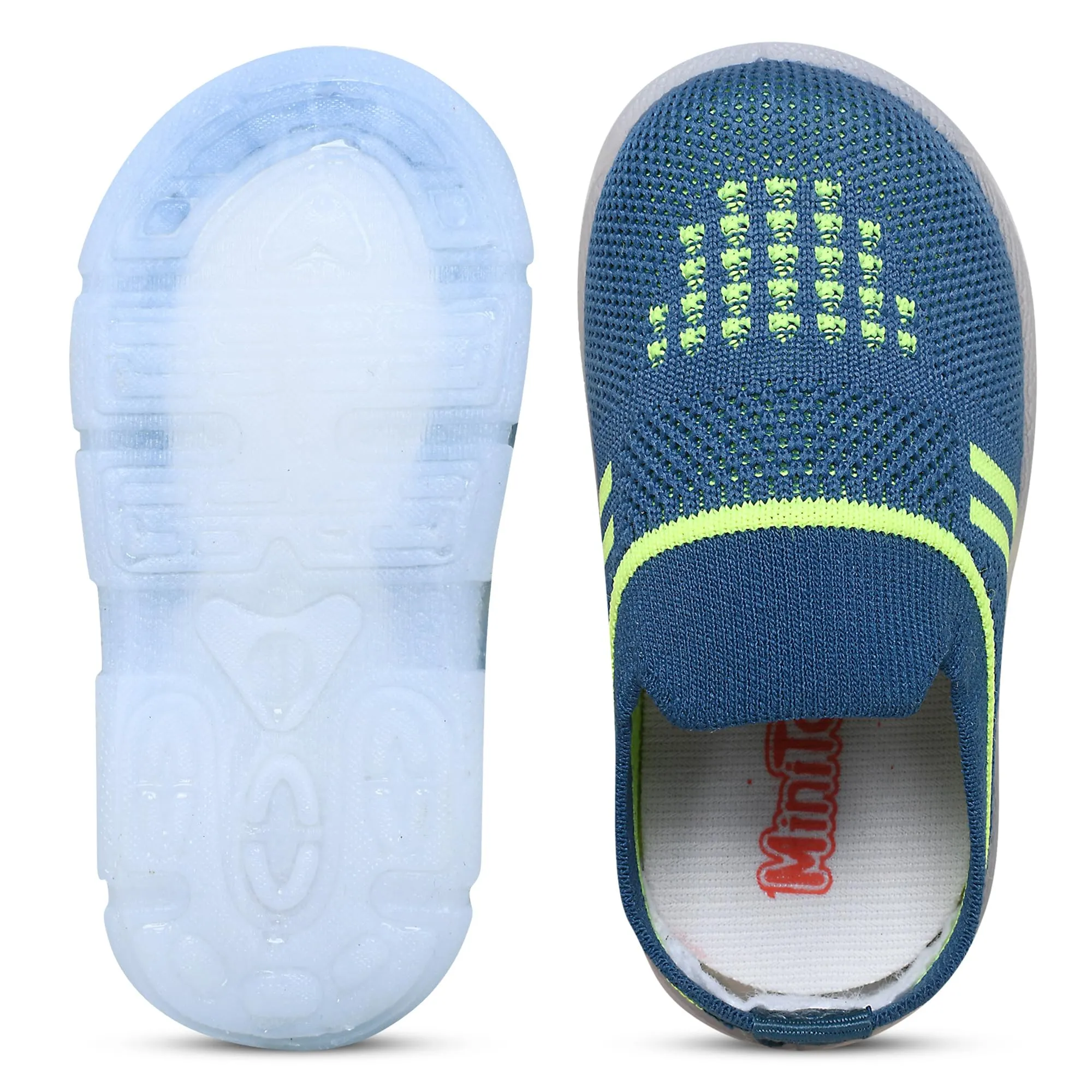 MiniToes Rider 01 | Kids LED Light Shoes for Boys and Girls | Teel Blue | 21-24 Months