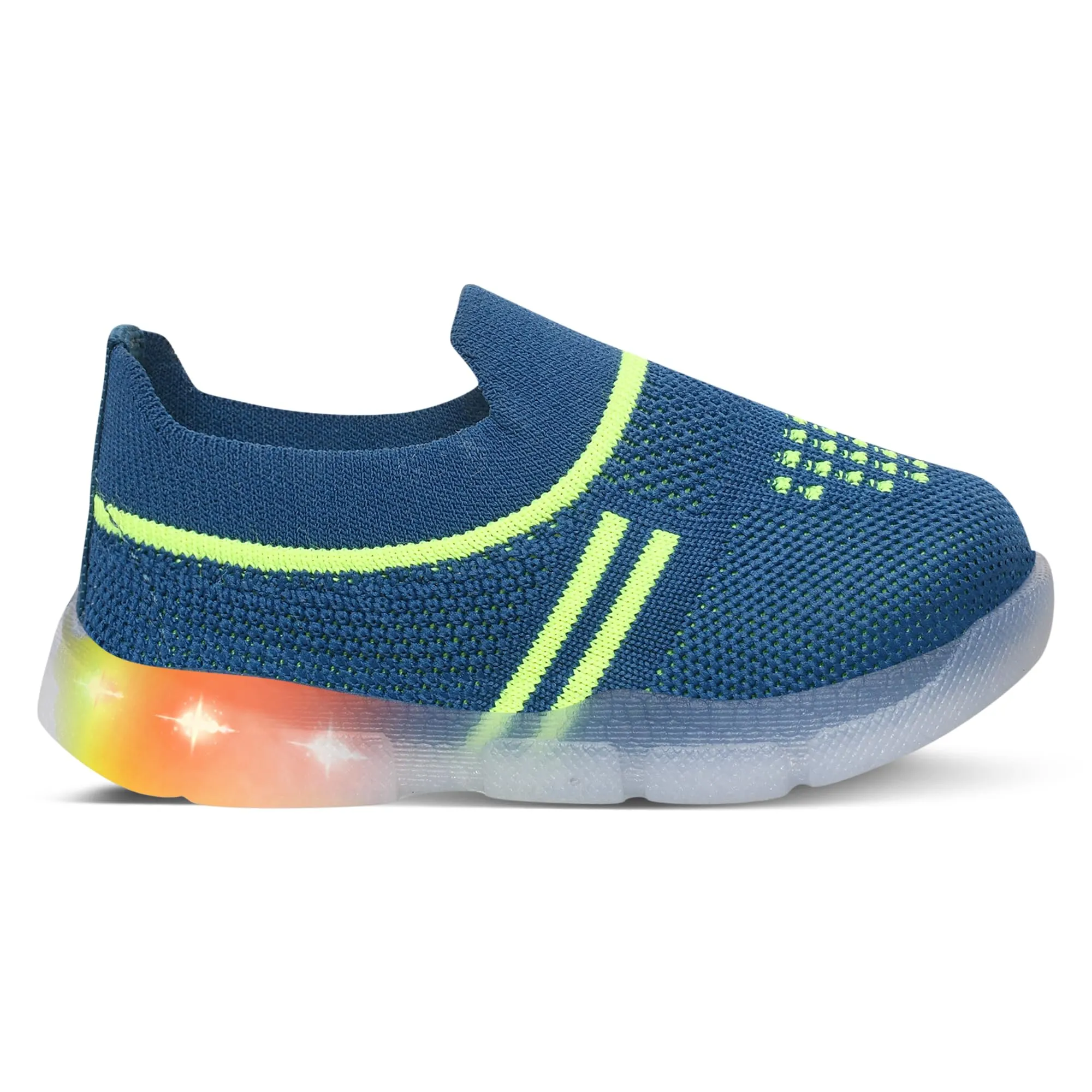 MiniToes Rider 01 | Kids LED Light Shoes for Boys and Girls | Teel Blue | 21-24 Months