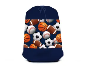 Navy Sports Mesh Laundry Bag