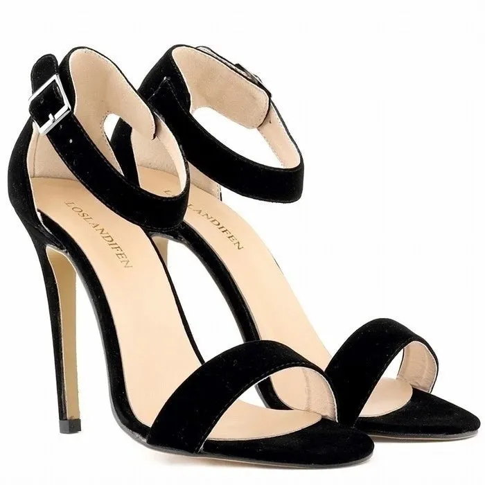 Open Toe Ankle Strap High Heels