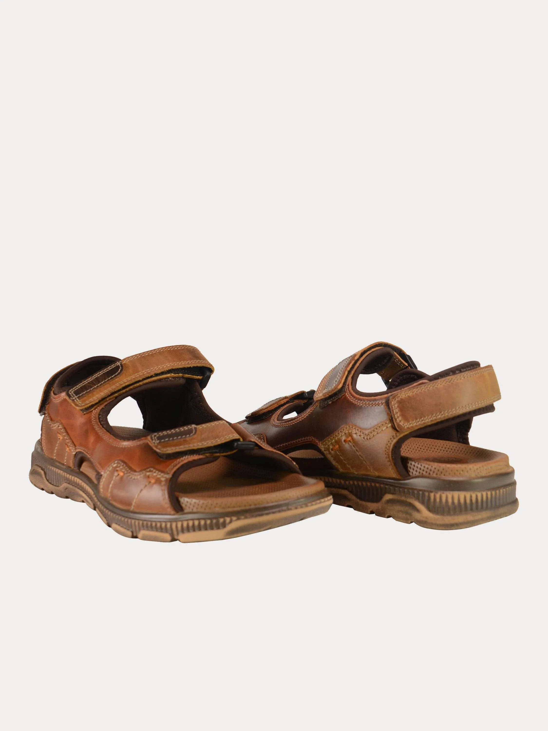 Output Men Outdoor Sandals in Brown Leather