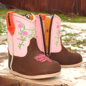 Pink Flower Baby Boot