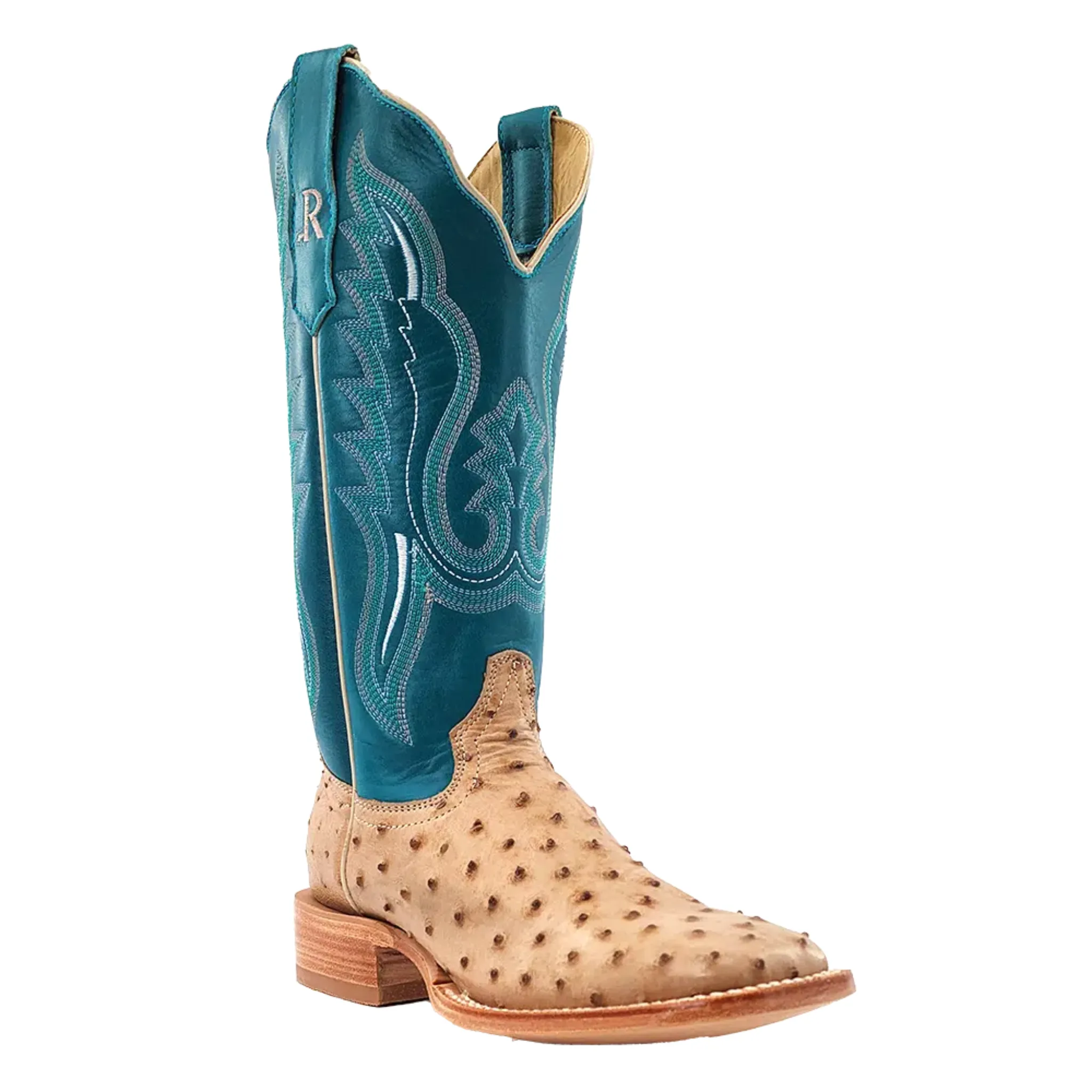 R. WATSON WOMEN'S SAND BRUCIATO FULL QUILL OSTRICH WESTERN BOOT - RWL4302-2