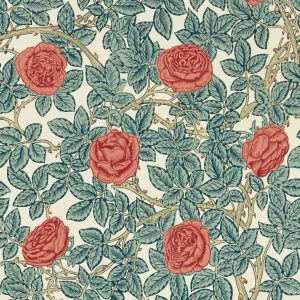 Rambling Rose Emery Blue/Spring Thicket Wallpaper